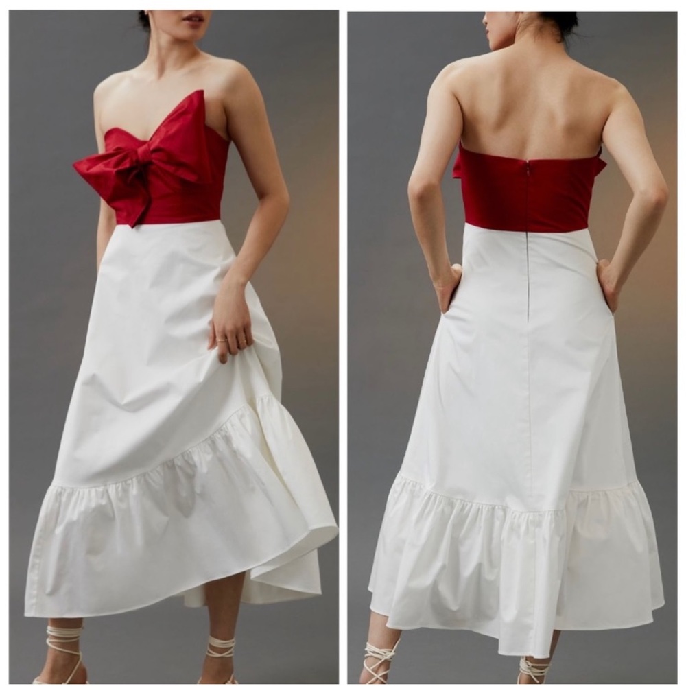 Anthropology bow tie maxi dress